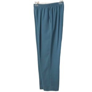 Alfred Dunner Women’s  Blue Teal Classic Fit Pull-on Straight Leg Pants
